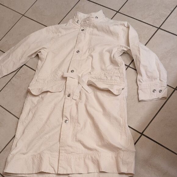 Everlane The Canvas Organic Cotton Parka Jacket Coat Bone White Size L - Picture 2 of 16